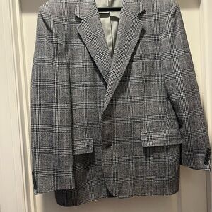 Classic Black Plaid Men's Blazer size 42R